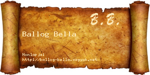 Ballog Bella névjegykártya